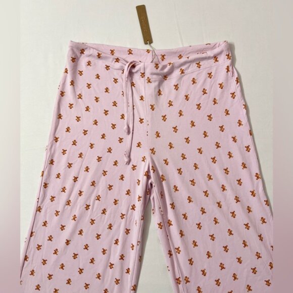 SKIMS Sleep Straight Leg Pajama Pants Pink Gingerbread Size M NWT - Picture 4 of 5